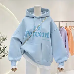 Custom Printed letters graphic Hoodie Ladies Loose autumn Fashion Street Wear patchwork two hoodie jacket fashion Sweater