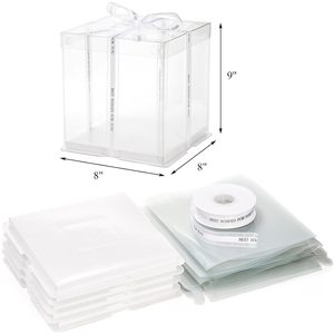 Three-in-one Single-layer Double-layer Birthday Bakery Wedding Cake <b>Boxes</b> Transparent <b>White</b> Window Matt Lamination Recyclable - Product Image 2