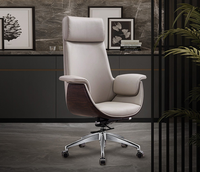 Chaise de bureau de luxe moderne avec roulettes en cuir, haute dossier, OEM, vente en gros