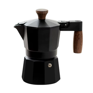 Vente en gros <span class=keywords><strong>Cafetière</strong></span> noire 150 ML <span class=keywords><strong>3</strong></span> <span class=keywords><strong>tasses</strong></span> en acier inoxydable à double vanne <span class=keywords><strong>Cafetière</strong></span> Moka - Product Image 2
