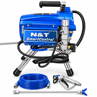 Pistolet de pulvérisation électrique sans air haute pression OEM professionnel 495 avec moteur sans balais, machine de revêtement DIY pour peinture au latex industrielle