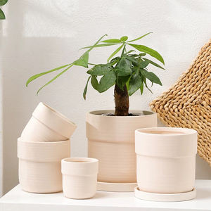 Pot de jardin d'intérieur/extérieur en céramique, pot à plantes succulentes moderne, pot décoratif pour balcon, pots en terre cuite blanche, directement de l'usine - Product Image 6