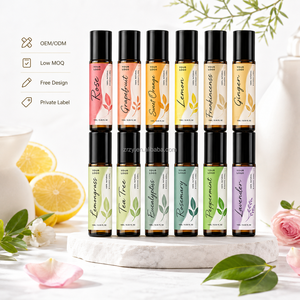 Ensemble de roll-on d'huiles essentielles, mélange d'huiles d'aromathérapie, rose, lavande, menthe poivrée, <span class=keywords><strong>citron</strong></span>, arbre à thé, pour massage, spa, étiquette privée, OEM, ODM - Product Image 1