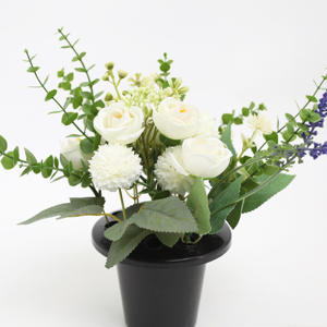 Wholesale Artificial Cemetery <strong>Flowers</strong> Potted Funeral <strong>Flowers</strong> Crossed <strong>Grave</strong> <strong>Flower</strong> Rose and Chrysanthemum - Product Image 6