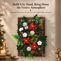 MOULD KING 10293 Décoration murale florale en blocs de construction, ensemble de briques MOC, modèle artistique en briques, kit d'assemblage créatif, cadeau de Noël