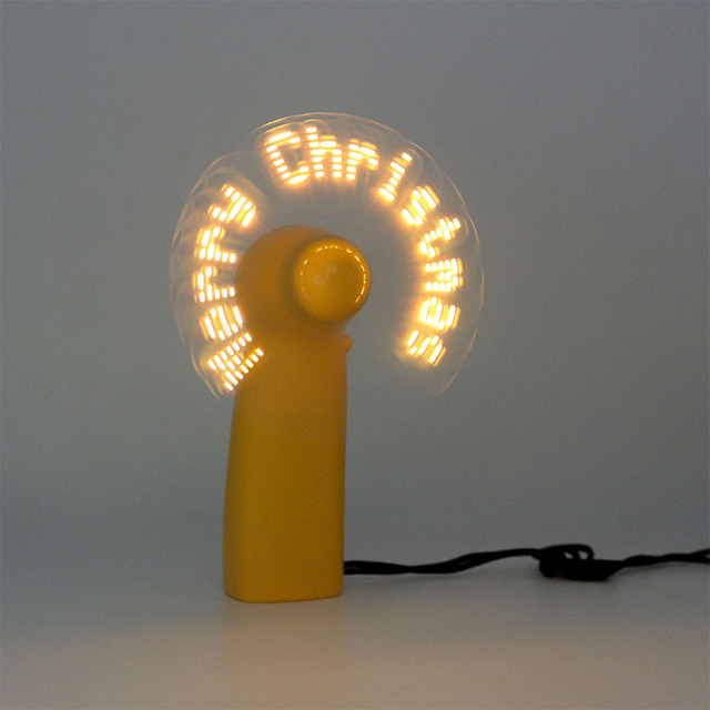 Promotion Gift Mini Customized Logo Self, Self Programmable Led Message USB Mini Fan Portable Fan for Gift