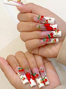 TSZS cerise brillant doux ren fruits diamant cristal métal bordure 3D Nail Art strass ongles décoration accessoires - Product Image 2