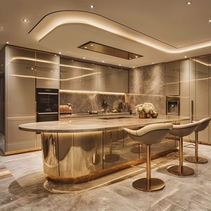 Sofeyia Home: <span class=keywords><strong>Cucina</strong></span> Moderna di Lusso con Finitura Lucida e <span class=keywords><strong>Isola</strong></span> in Marmo a Prezzo di Fabbrica - Product Image 1
