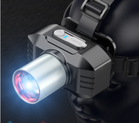 Lampe frontale portable universelle de haute qualité, rechargeable par Type-C, avec batterie lithium 18650 intégrée de 1200 mAh