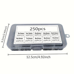 Kit de juntas tóricas de caucho de nitrilo, 250 piezas, varios tamaños para sellado de ejes, resistencia a altas temperaturas, resistente al aceite - Product Image 1