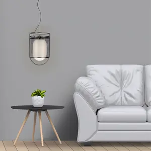 Lanterne suspendue en verre E27 en forme de boule, design moderne, éclairage d'intérieur, luminaire décoratif de plafond, idéal pour le chevet, la salle à manger ou la lecture