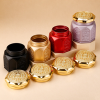 Pot en verre personnalisable de luxe 150 ml, carré, pour crème cosmétique, avec couvercle doré et logo estampé à chaud pour les soins de la peau