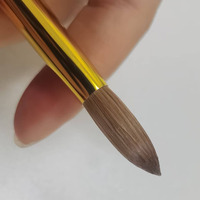 Vente chaude Acrylique Brosse À Ongles 100% Kolinsky Premium Tête Ronde Ongles Acrylique Brosse Or Métal Poignée Ongles Acrylique Poudre Brosse