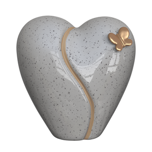 ODM personalizzato eco-friendly dorato cuore di farfalla in ceramica urna di cremazione in porcellana elegante ricordo commemorativa urna per ceneri umane - Product Image 1