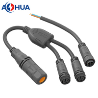Connecteur étanche 2 broches Y Distributeur 1 entrée 3 sorties pour câble d'éclairage LED, solution de câblage DIY, personnalisable ODM/OEM