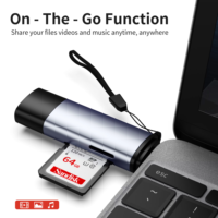Lector de Tarjetas SD y TF de Alta Velocidad Tipo-C+USB-A 2.0, Personalizable de Fábrica, Compatible con Android/Windows/Mac/Linux, Instalación Externa