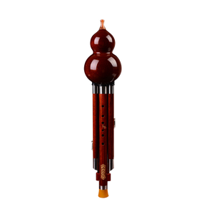 <span class=keywords><strong>Flauta</strong></span> de cucurbitáceas de doble vicio de tres tonos, patrón hecho a mano, instrumento tradicional chino Redwood <span class=keywords><strong>Hulusi</strong></span> - Product Image 6