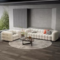 Juego de Sofás Minimalistas de Lujo Winforce en Cachemira de Cordero Italiano, Sofá de 1, 2 y 3 Plazas, Tapizado, para Sala de Estar, Muebles Modernos