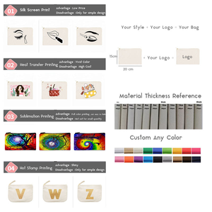 Bolsa de Lona para Manualidades con Sublimación, Estuche para Lápices, Bolsa de Maquillaje de Algodón, Bolsa Cosmética con Cierre y Logotipo Personalizado - Product Image 3