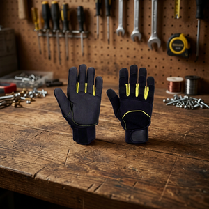 JNA GROUP Black PU Safety <b>Gloves</b> Textured Fingertips 4 Mil Thickness <b>Silicone</b>-free Elastic Wristband Anti-Slip General Purpose - Product Image 4