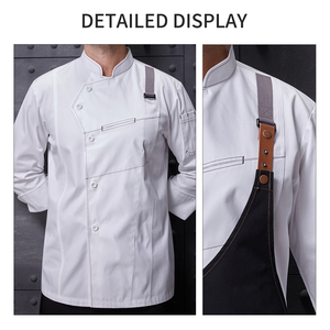 Veste de <span class=keywords><strong>Chef</strong></span> Homme Manches Longues pour <span class=keywords><strong>Cuisine</strong></span> Professionnelle, Boulangerie, Restaurant et Bar - Tenue de <span class=keywords><strong>Chef</strong></span> Occidentale - Product Image 5