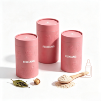 Emballage personnalisé en tube de papier cylindrique, boîte en papier ronde avec logo en relief de fraise pour boisson solide, thé, cosmétique, coffret cadeau
