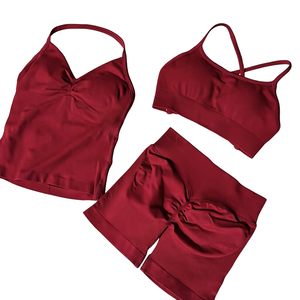 Backless Front Logo Women's Seamless Breathable Yoga Sports Bra Medium Support <b>Padded</b> Gym Crop Top Stretchy Fitness - Product Image 1