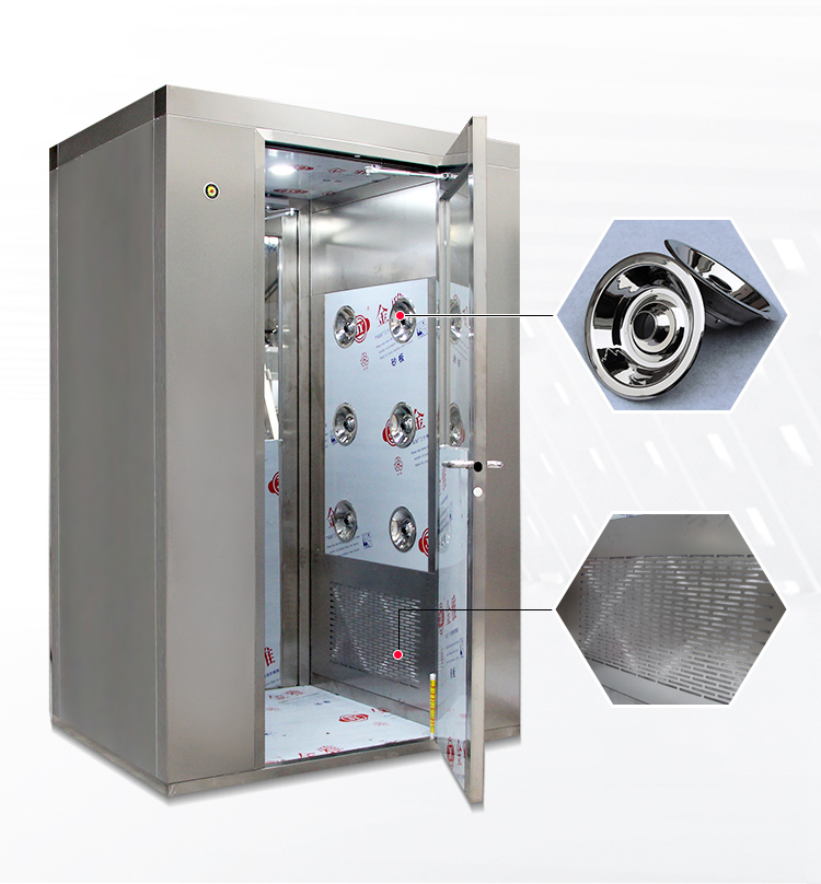 Хит продаж, портативная дезинфекционная кабина SUS304 для двух человек, воздушная душевая кабина для чистой комнаты