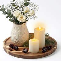 Plateau de service rond en bois d'acacia sur mesure avec rebord surélevé pour café, charcuterie, dessert, décoration intérieure et usage hôtelier