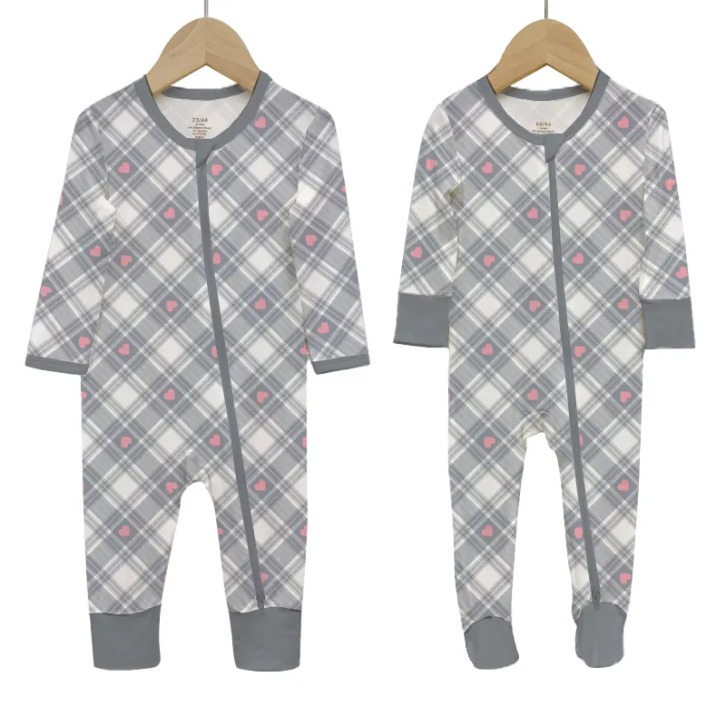 Bamboo Zippers One-Piece Pajama Clothes Baby Boy'S Rompers Sets Digital Printing Jumpsuits And Rompers Pajamas