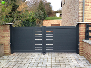 Bonita puerta batiente de aluminio recubierta de polvo con diseño de grafiti fácil de abrir cercado <span class=keywords><strong>enrejado</strong></span> y puertas producto - Product Image 6