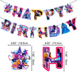 Decorazioni per Festa di Compleanno KPop Demon Hunters, Banner Divertente, Palloncini in Lattice, Sfondo, Decorazione per Torta, Accessori per Feste - Product Image 6