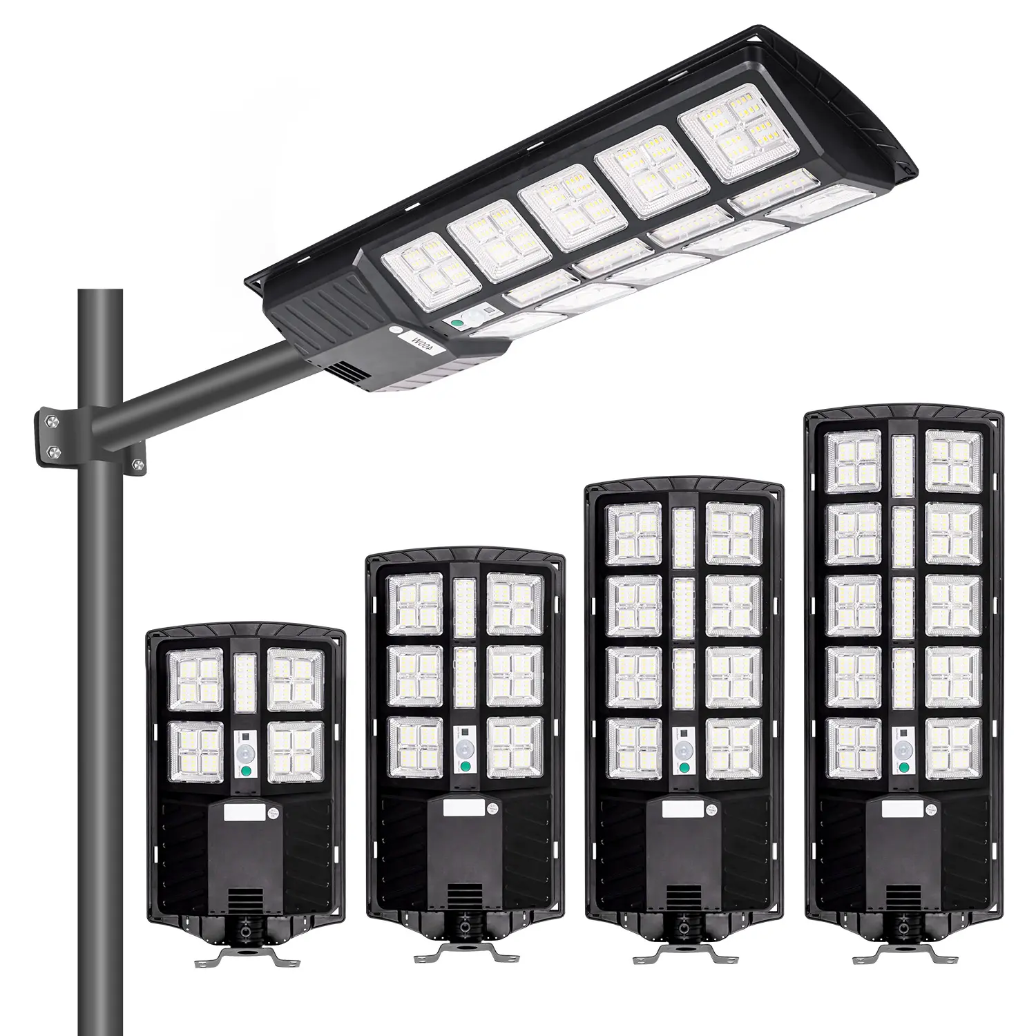 High Lumen Ip65 Waterproof 100w 200w 300w Remote Control In One Integrated Outdoor Solar Lamp Led Solar Street Light