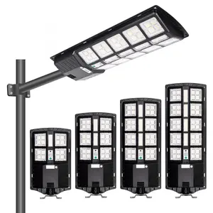 Alto Lumen Ip65 Impermeable 100W 200W 300W Control remoto en una lámpara solar integrada para exteriores Luz de calle solar led