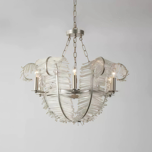 JYLIGHTING Handmade Modern Vintage Glass Crystal Chandelier Simple Feather LED Pendant Lamp Bedroom Chandeliers Pendant Lights