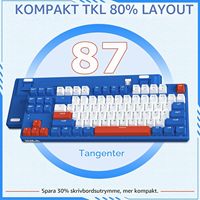 Clavier mécanique sans fil AJAZZ AK871 87 touches TKL 5.0 2.4G, touches ABS OEM, deux piles AAA pour PC portable
