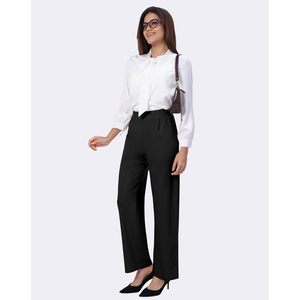 FOXA Womens Wide Leg Palazzo <b>Pants</b> High Waist Loose Fit With Pockets Breathable <b>Summer</b> Beach Trousers Business Casual Dress - Product Image 4