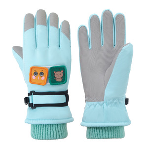 Gants de ski pour enfants, chauds, coupe-vent, résistants à l'eau, doublés de polaire, design de dessin animé, pour enfants de 6 à 10 ans - Product Image 5