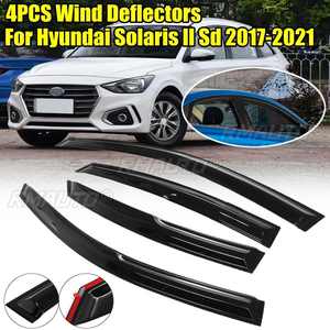 4pcs Car Side <b>Window</b> Deflector <b>Window</b> Visor <b>Vent</b> for Hyundai Solaris Ll Sd 2017-2021 Wind Shields Sun Rain Guards Deflector - Product Image 1