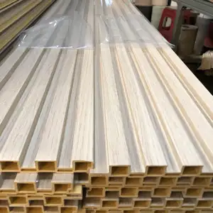 Factory Price Interior Decoration Wood Plastic Composite176mm PVC Coated Great Wall Board WPC Hollow Fluted Wall Cladding Panels