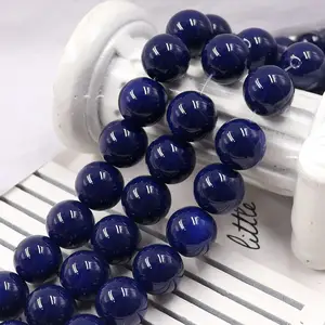 High-Grade Navy Blue 14mm Crystal Baking Varnished Glass Lacquered Beads Elegant Fashionable Jewelry Making Accessories Mix
