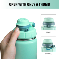 Bouteilles isothermes à large ouverture de 32 oz (1 L) en acier inoxydable de qualité alimentaire avec logo personnalisé, ensemble cadeau avec couvercle à bec verseur pour la salle de sport - Vente en gros