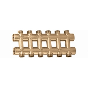Collettore Coplanare Fuso Monoblocco 3/4 Pollici 6+6 Derivazione per Sistema HVAC - Product Image 1