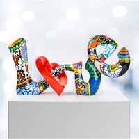 Pop Art grande lettre Sculpture peinte à la main lettre Statue haute brillant Chrome dessin animé amour ornement pour intérieur décoratif