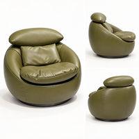 Fauteuil lounge rond moderne rembourré, fauteuil d'appoint individuel pour salon, hall d'hôtel