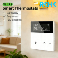 Termostato Inteligente WiFi para Radiador, Controlador Digital de Temperatura para Sistema de Calefacción de Agua, Compatible con la Aplicación Tuya, Control por Voz con Alexa y Google