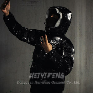 جاكيت بقلنسوة رجالي منفوخ عالي الجودة ومقاوم للرياح ومضاد للماء بسحاب، معطف دافئ منتفخ من تصنيع المصنع - Product Image 4