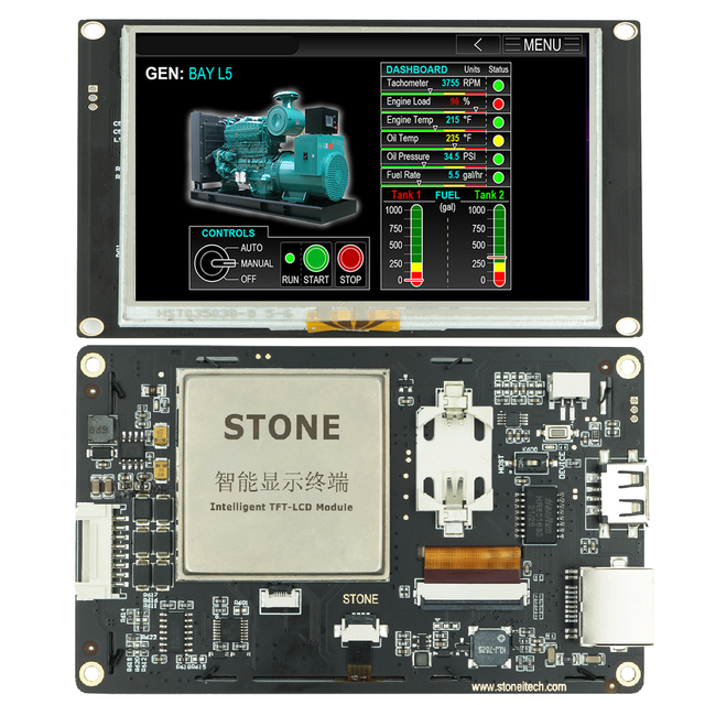 STONE 4.3 Inch 800x480 HMI UART Interface IPS Touch Screen Smart LCM Working with PLC/Arduino/ESP/STM