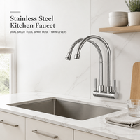 Robinet de cuisine en acier inoxydable 304 pour eau froide, sans plomb, pour évier simple, idéal pour les centres de villégiature, supermarchés, cafés et usines de Kaiping