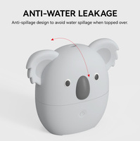 Diffuseur d'huiles essentielles portable en silicone souple électrique, mignon koala, avec ajout d'eau, 80 ml, ultra-silencieux, diffuseur de parfum